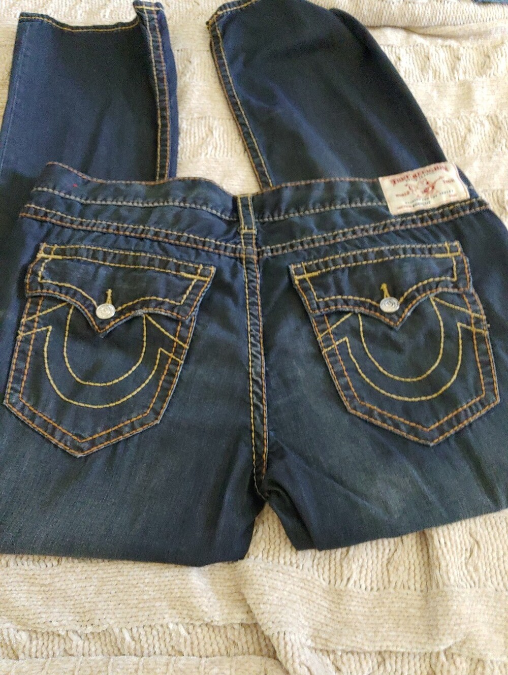 True Religion Ricky Dark Blue Relaxed Straight Fit Jeans Waist 44